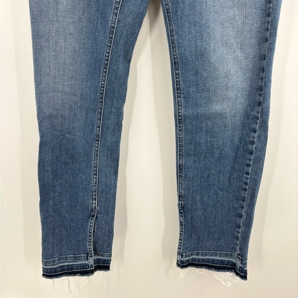 Anine Bing Front Pocket SplitHem Blue Mid Rise Straight Fray Ankle Jeans Size 28 - Picture 5 of 16